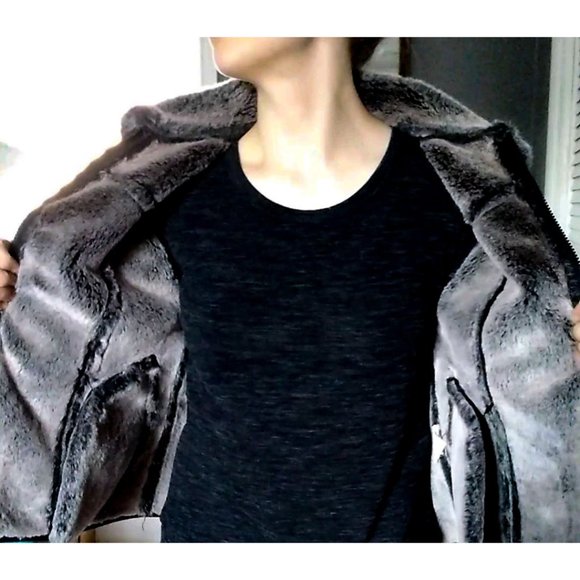 📢 FREE SHIP 📢 Tooled leather coat🔥fur-lined black Outback Trading Co. jacket - Picture 3 of 9